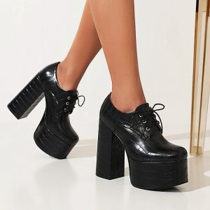 Women's Platform Lace-Up High Heel Shoes
