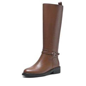 Women's High Shaft Knight Boots with Chunky Heel and Side Zipper