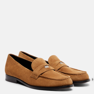 Genuine Leather Loafers with Coin Detail and Rubber Sole