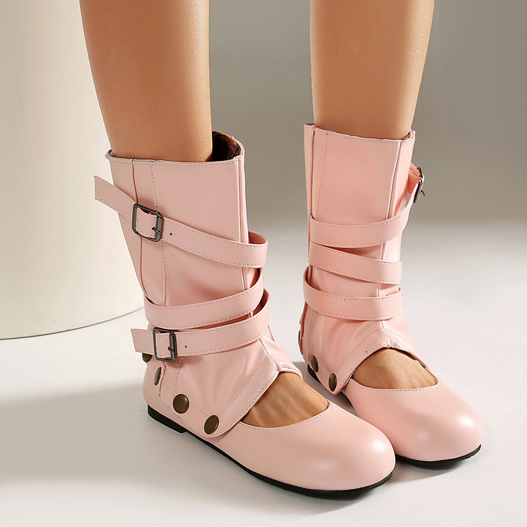Lolita High Top Shoes with Metal Buckle and Detachable Feature - Image 2