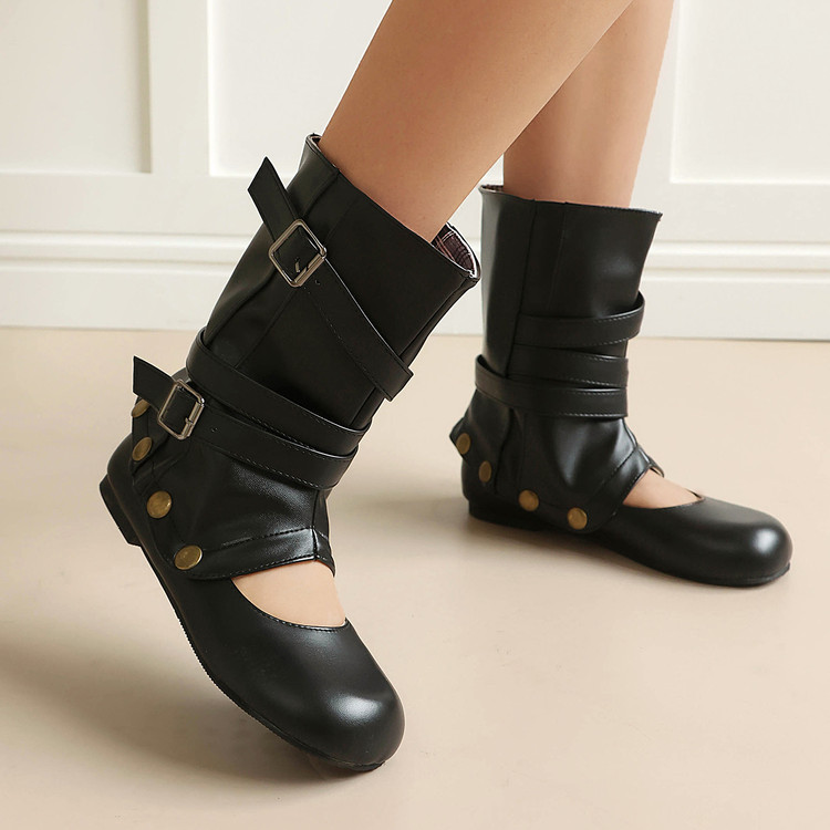 Lolita High Top Shoes with Metal Buckle and Detachable Feature - Image 4