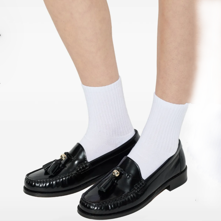 Wine Red Black Loafers Slip-On Low Heel Round Toe Casual Shoes